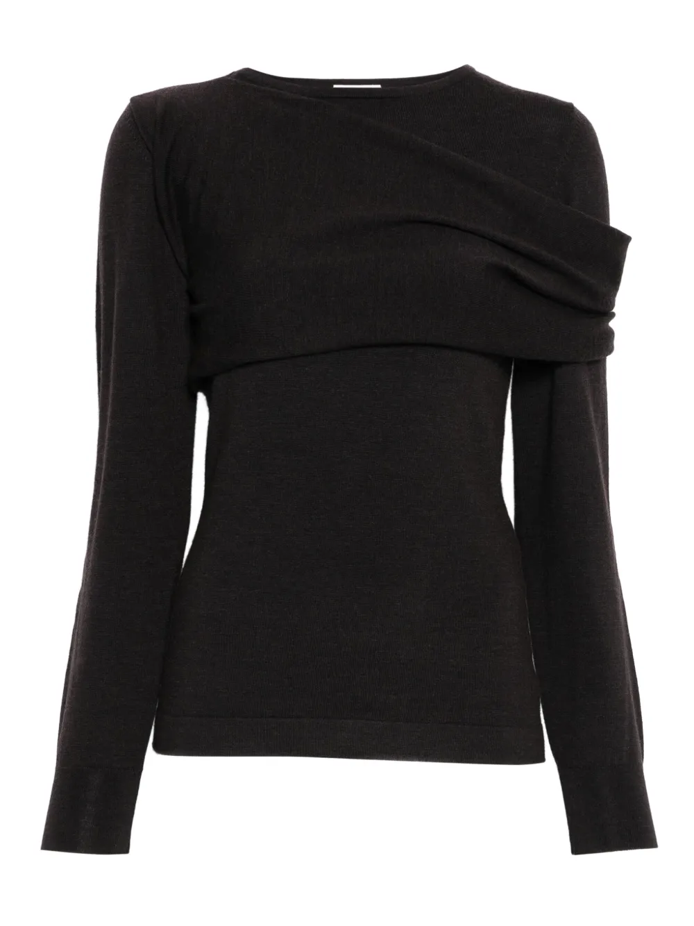 P.a.r.o.s.h Draped Wool Sweater In Black