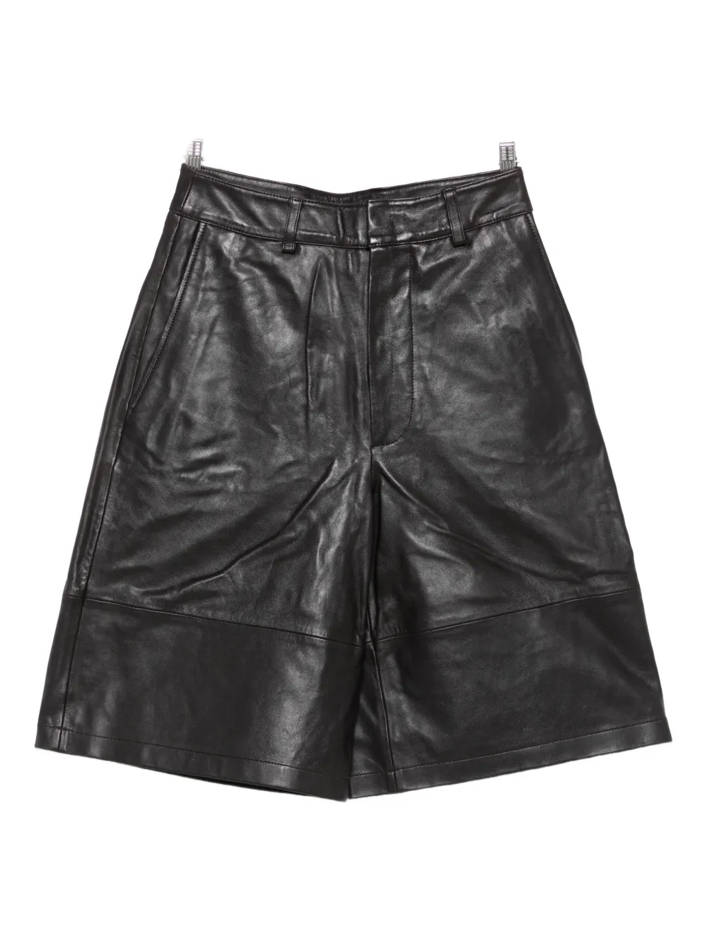 The Frankie Shop Olivia Panelled Leather Shorts In Black
