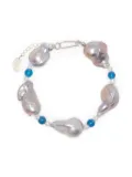 Gohar World sterling silver Host pearl bracelet - Blue