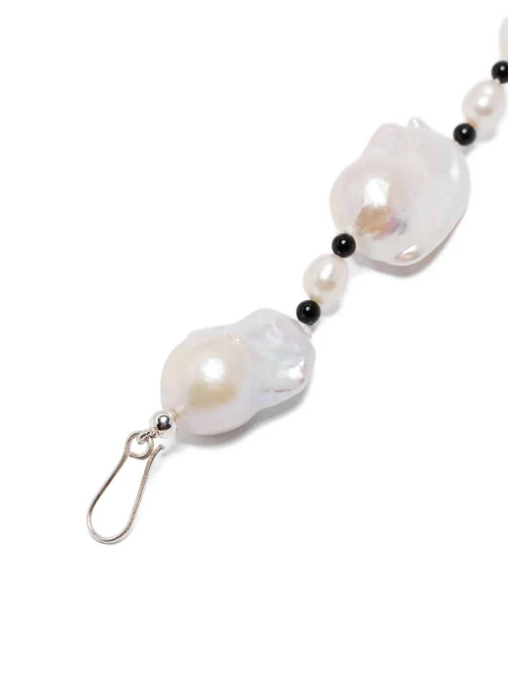 Gohar World Sterling Silver Host Pearl and Onyx Bracelet in White, view 3