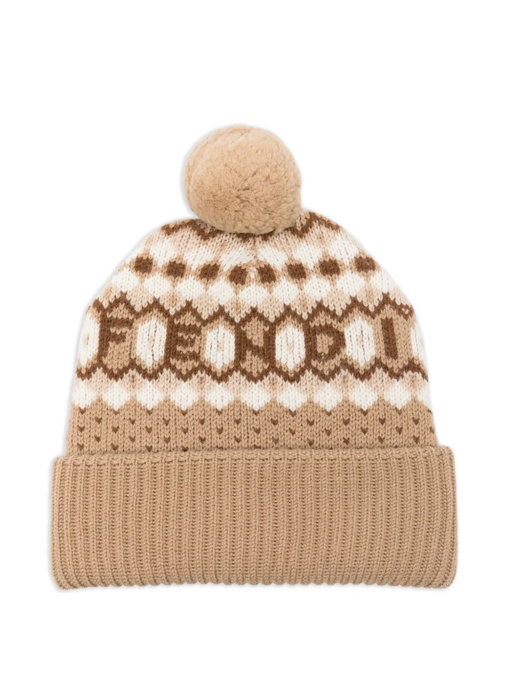 FENDI pompom nordic beanie | Neutrals | Image 1