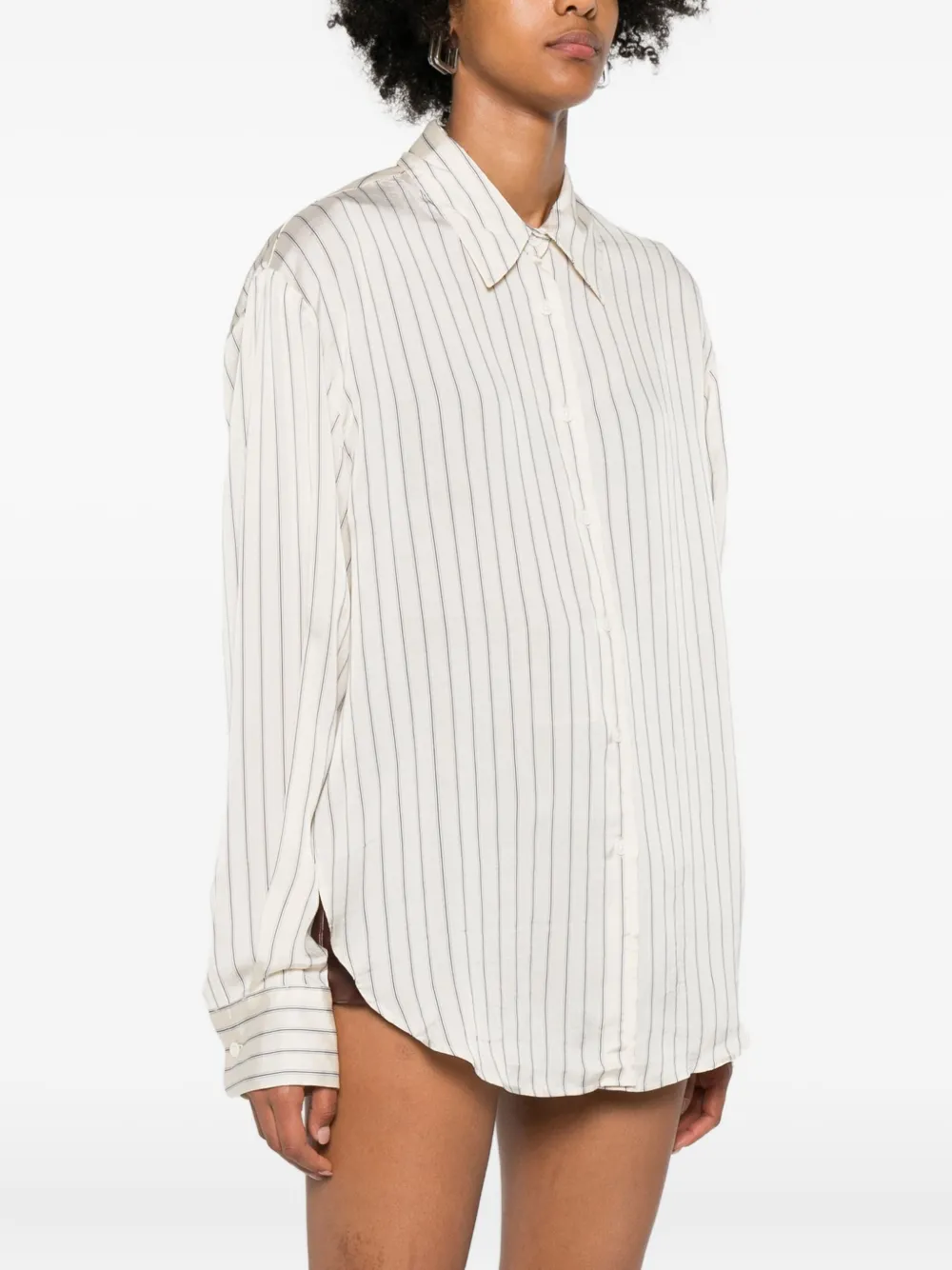 The Frankie Shop ストライプ シャツ ワンピース シャツドレス The Frankie Shop ストライプ シャツ | ニュートラル | FARFETCH JP