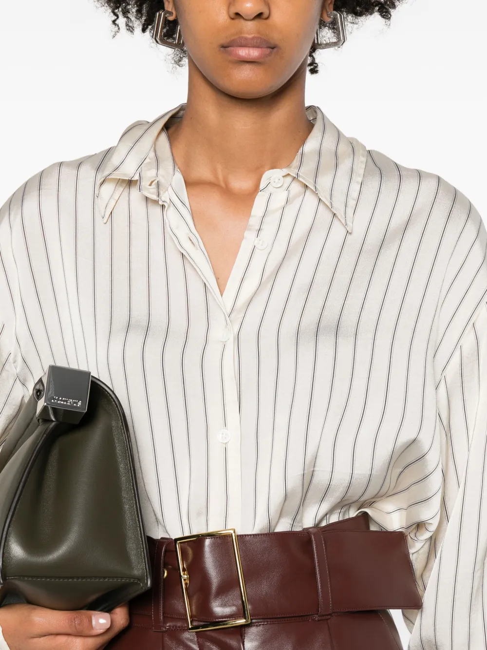 The Frankie Shop ストライプ シャツ ワンピース シャツドレス The Frankie Shop ストライプ シャツ | ニュートラル | FARFETCH JP