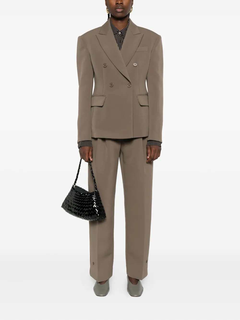 The Frankie Shop pleated buttoned trousers - Groen