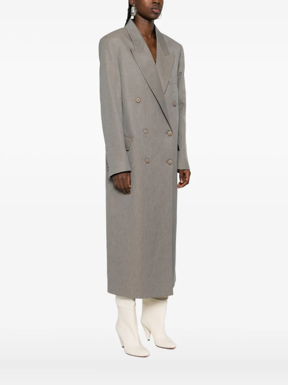 The Frankie Shop Mantel met dubbele rij knopen Grijs