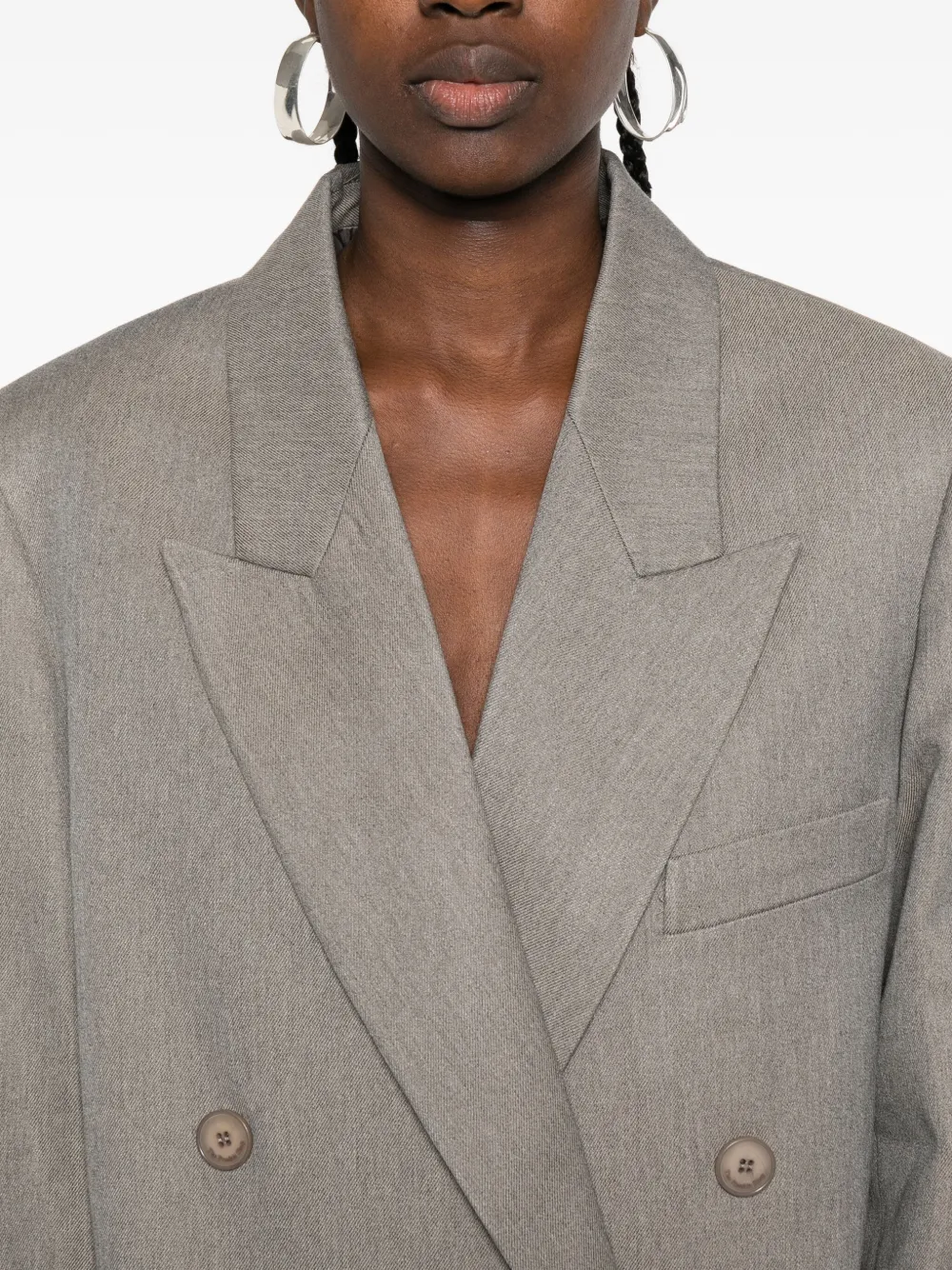 The Frankie Shop Mantel met dubbele rij knopen Grijs