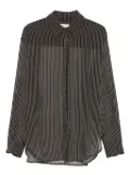 The Frankie Shop striped button-fastening shirt - Brown