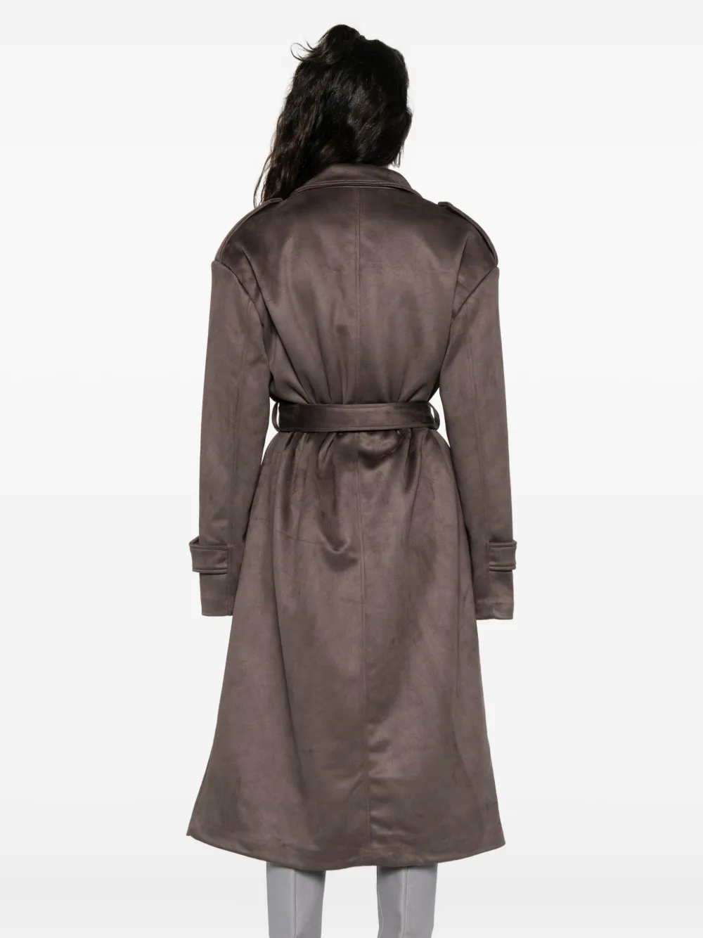 The Frankie Shop Pembroke trenchcoat met ceintuur en dubbele rij knopen Grijs