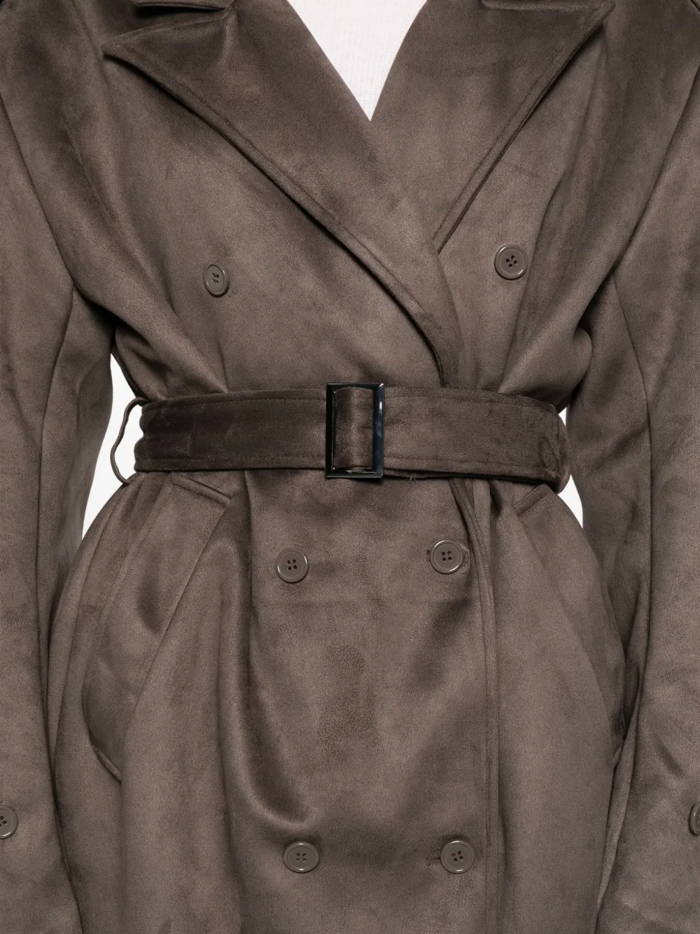 The Frankie Shop Pembroke trenchcoat met ceintuur en dubbele rij knopen Grijs