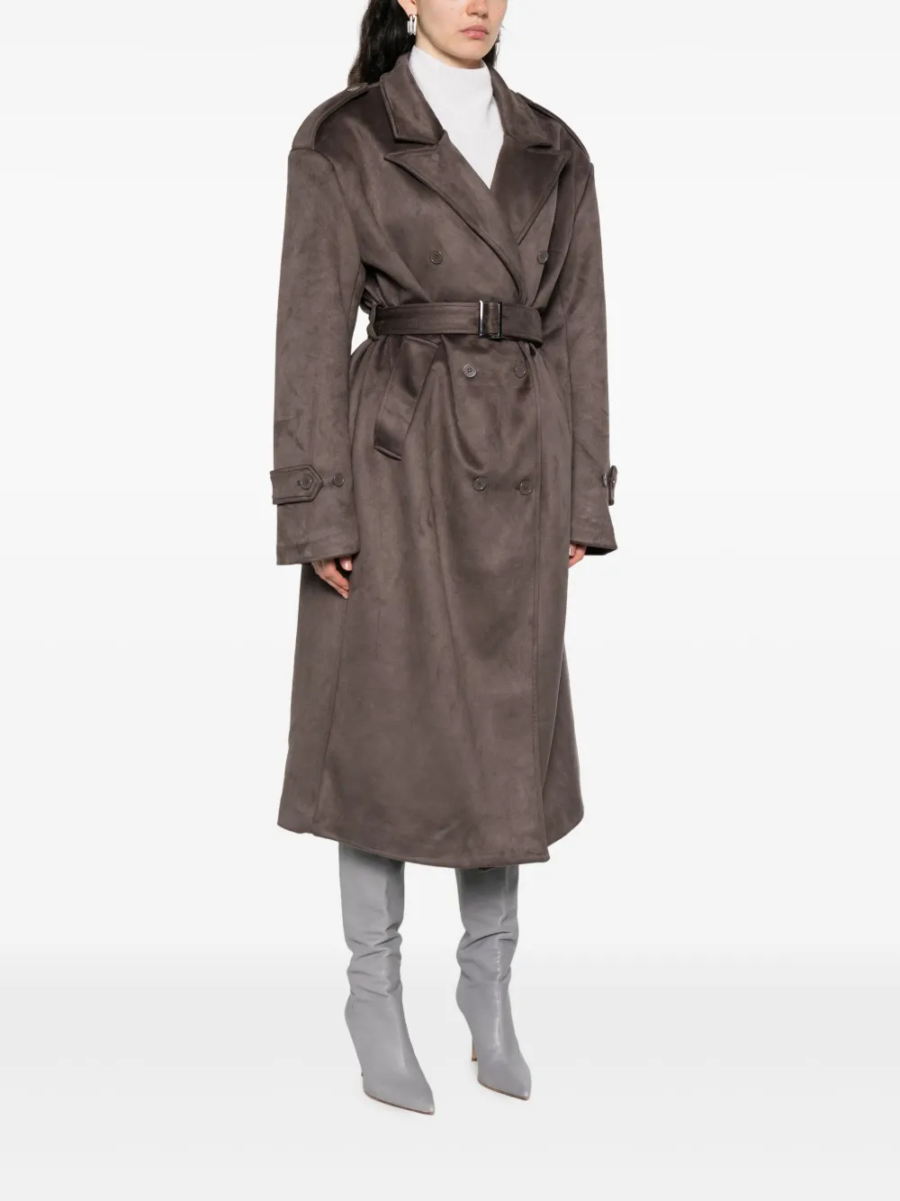 Pembroke Belted Double-Breasted Trench Coat