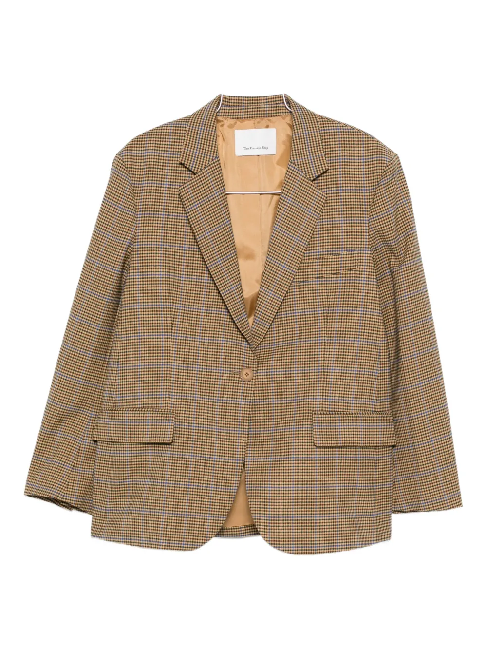 The Frankie Shop Lyra Houndstooth Check Blazer In Neutral