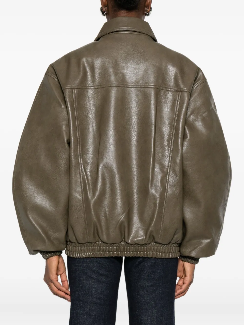 The Frankie Shop Prescott Elastic-cuff Jacket In Green
