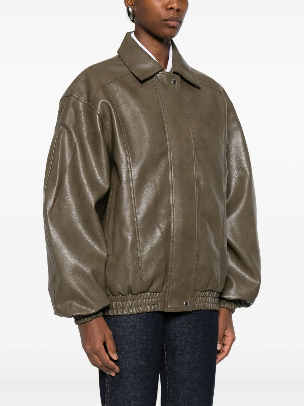 The Frankie Shop Prescott Elastic-cuff Jacket In Green