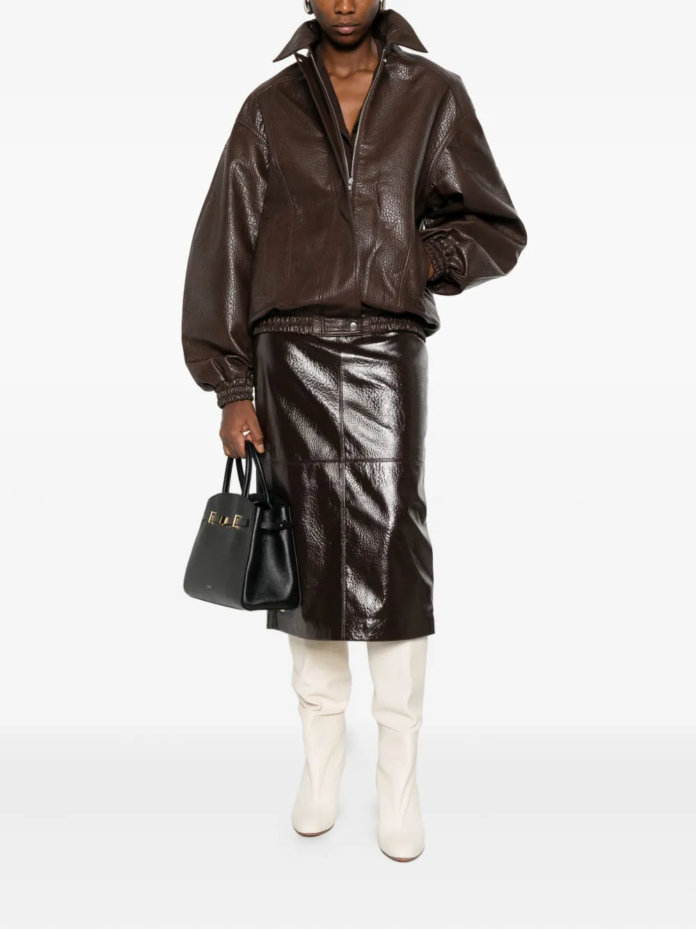 The Frankie Shop Prescott grained faux leather jacket | Varsity Jackets | Image 2