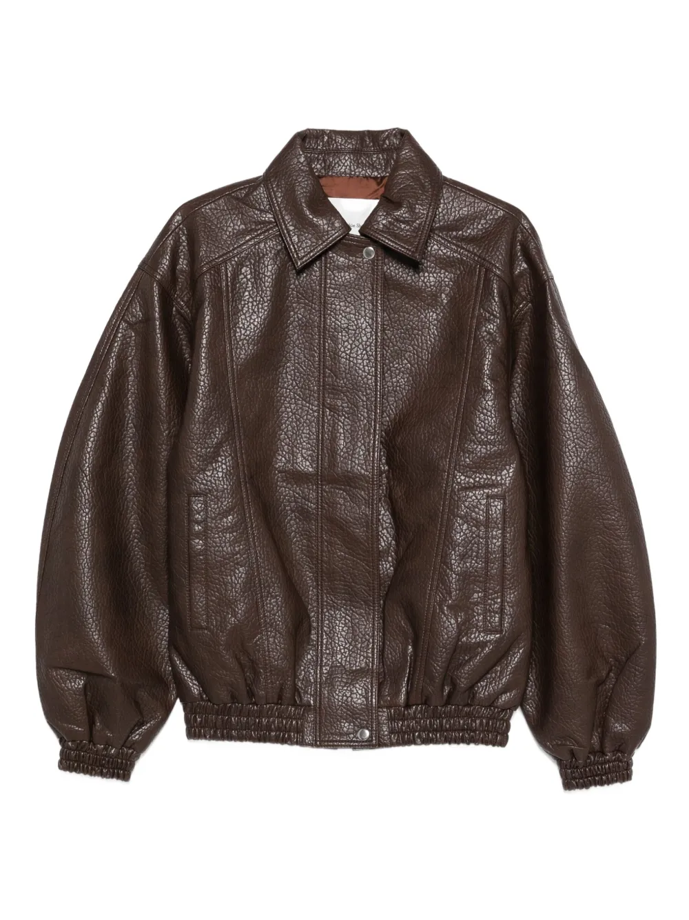 The Frankie Shop Prescott grained faux leather jacket | Brown | Image 1