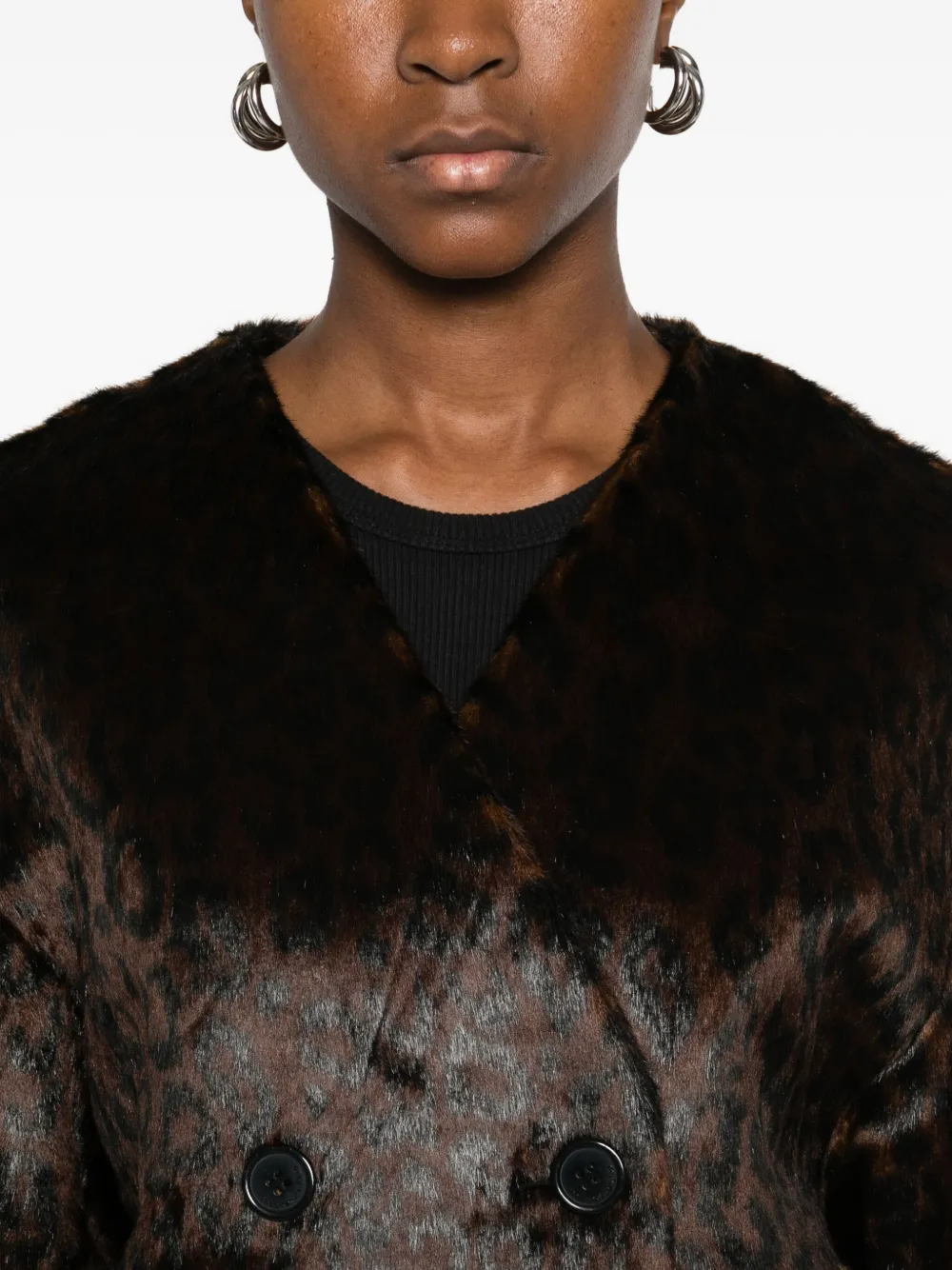 The Frankie Shop Valentina Leopard-pattern Jacket In Brown