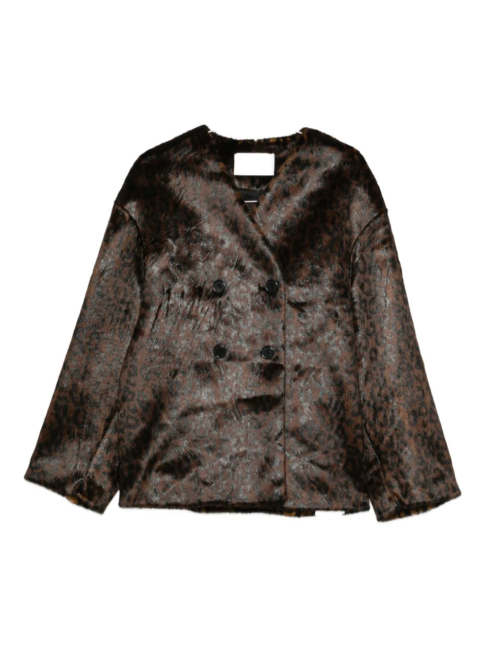 The Frankie Shop Valentina Leopard-pattern Jacket In Brown