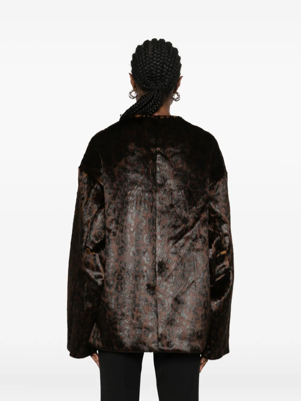 The Frankie Shop Valentina Leopard-pattern Jacket In Brown