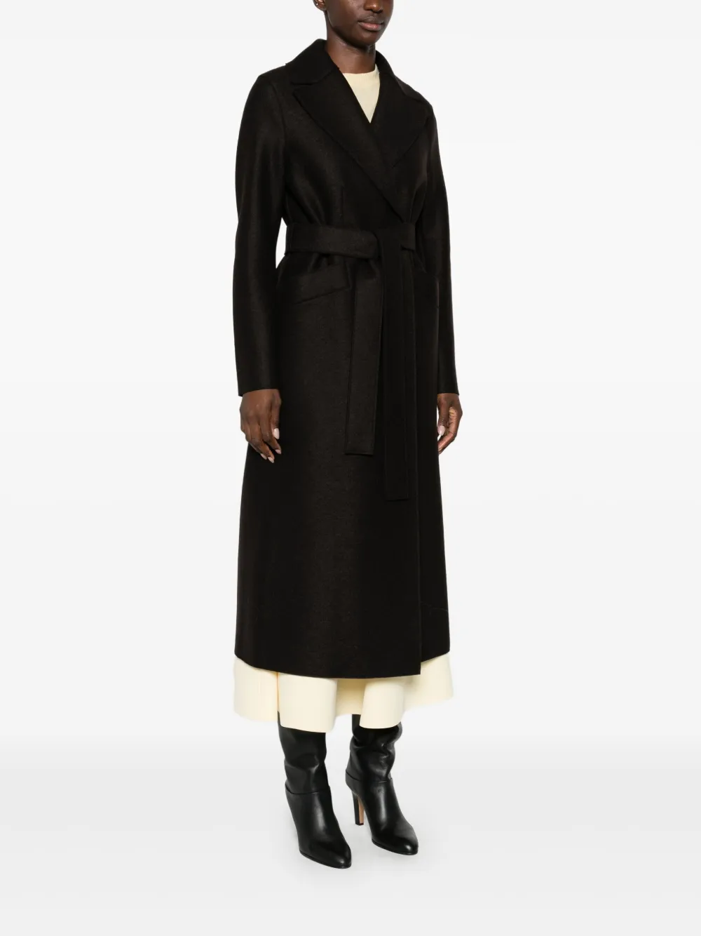 Harris Wharf London Jas met ceintuur Bruin