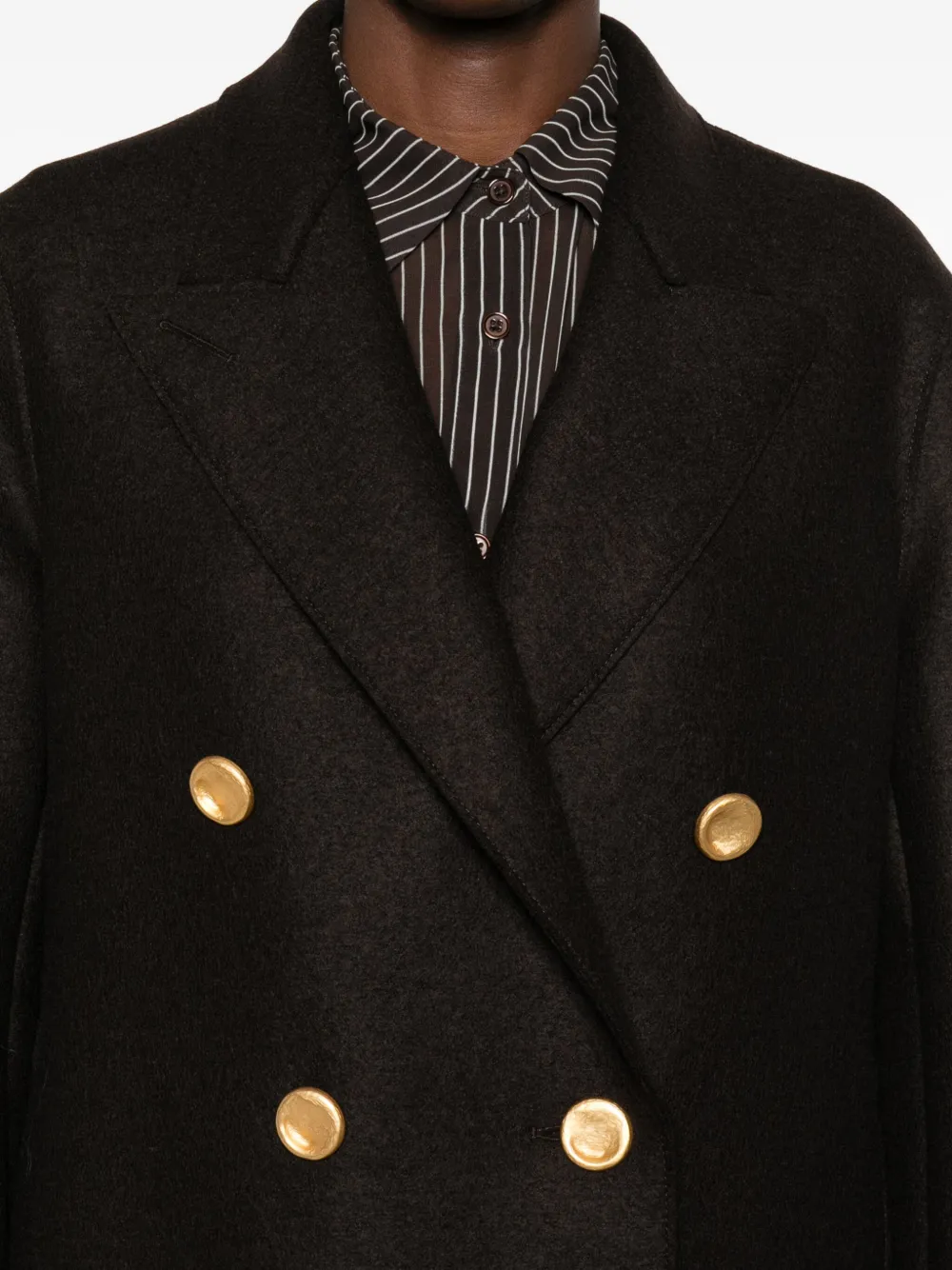 Harris Wharf London Mantel met dubbele rij knopen Bruin