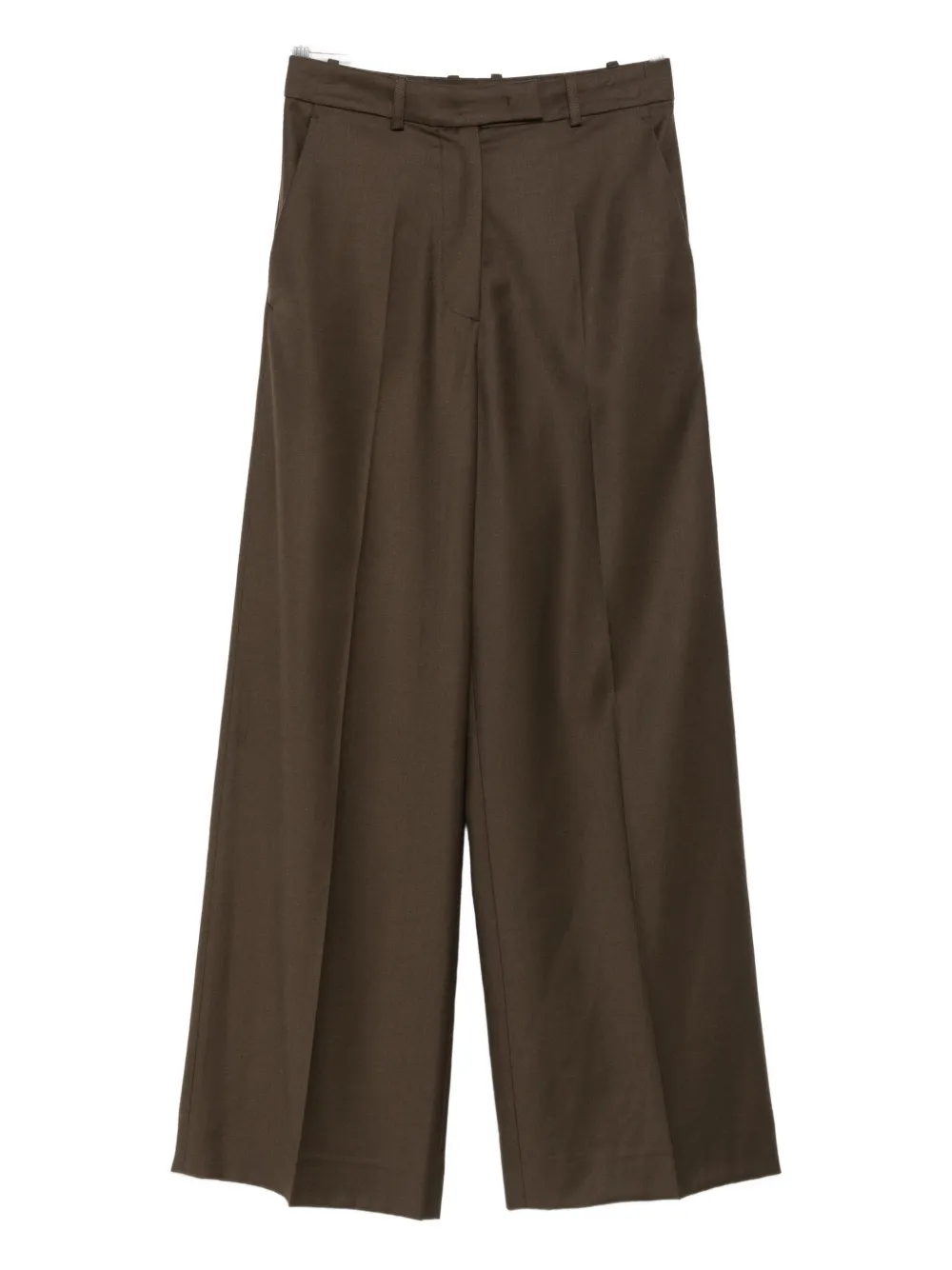 The Frankie Shop Wide-leg Pleated Trousers In Brown
