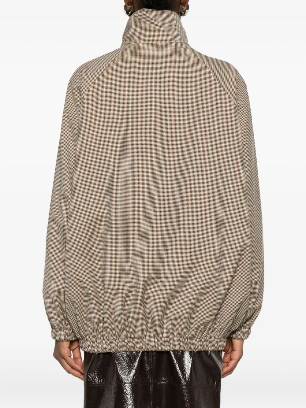 The Frankie Shop Houndstooth Bomber Jacket In Neutral