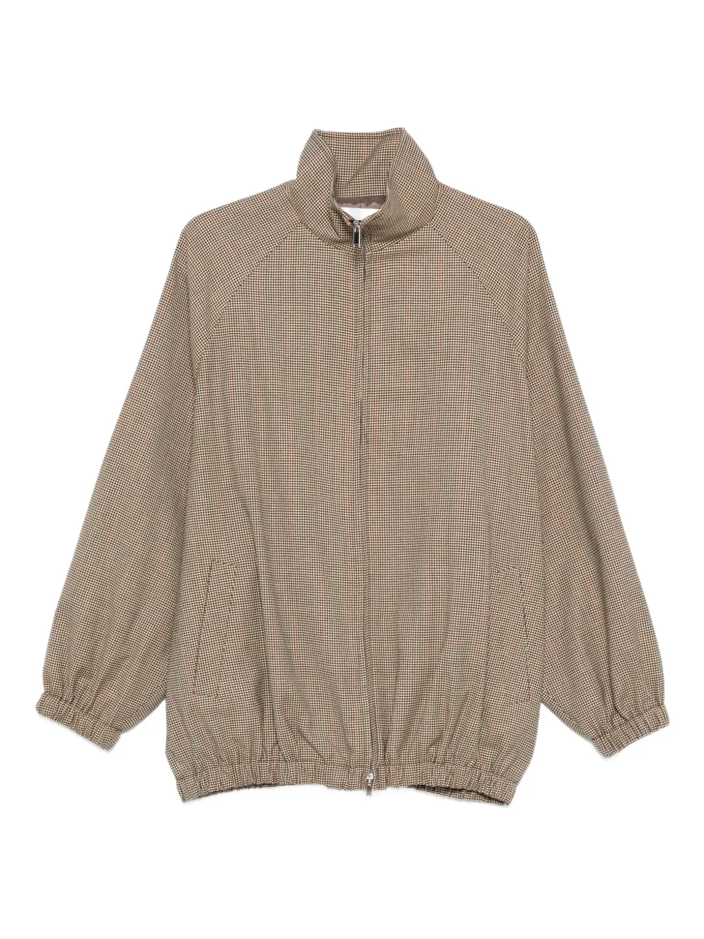 The Frankie Shop Houndstooth Bomber Jacket In Neutral