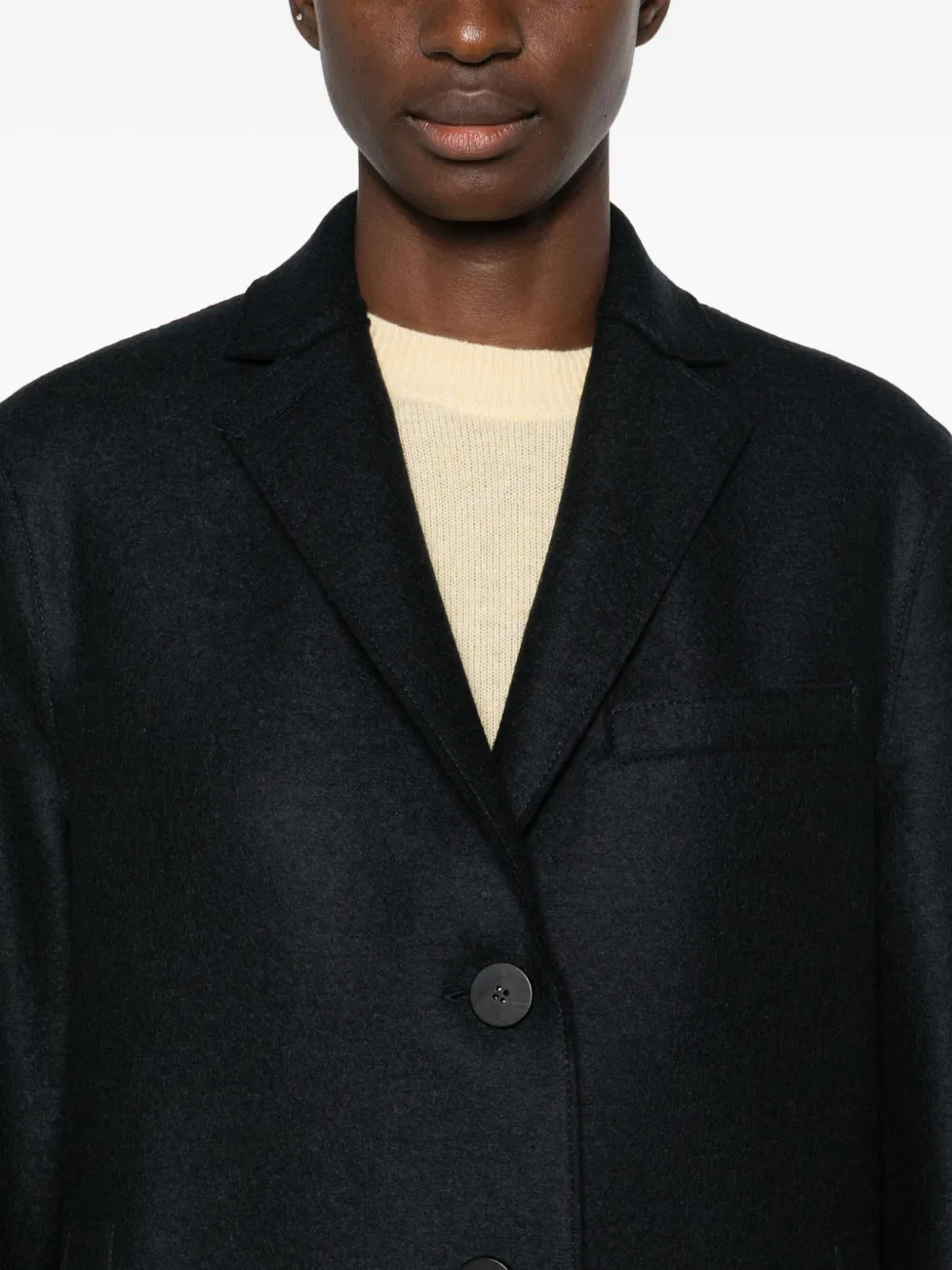 Harris Wharf London Jas van scheerwol Blauw