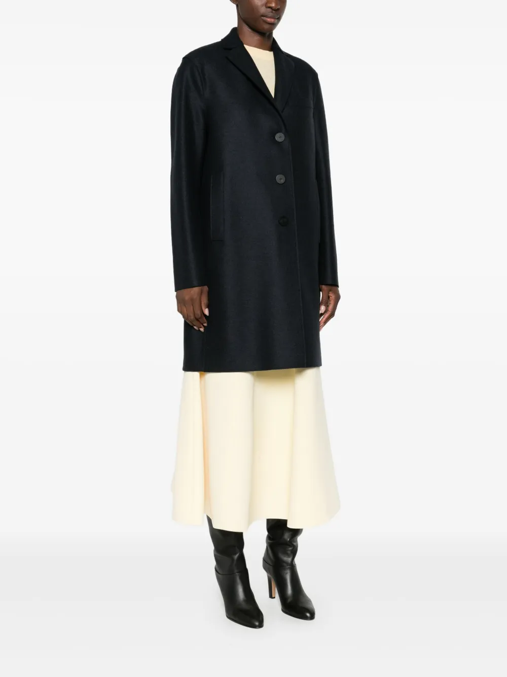 Harris Wharf London Jas van scheerwol Blauw