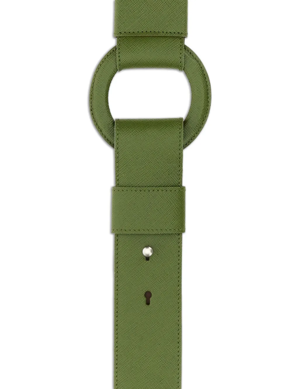 Prada Leren schouderband met ovalen ring Groen