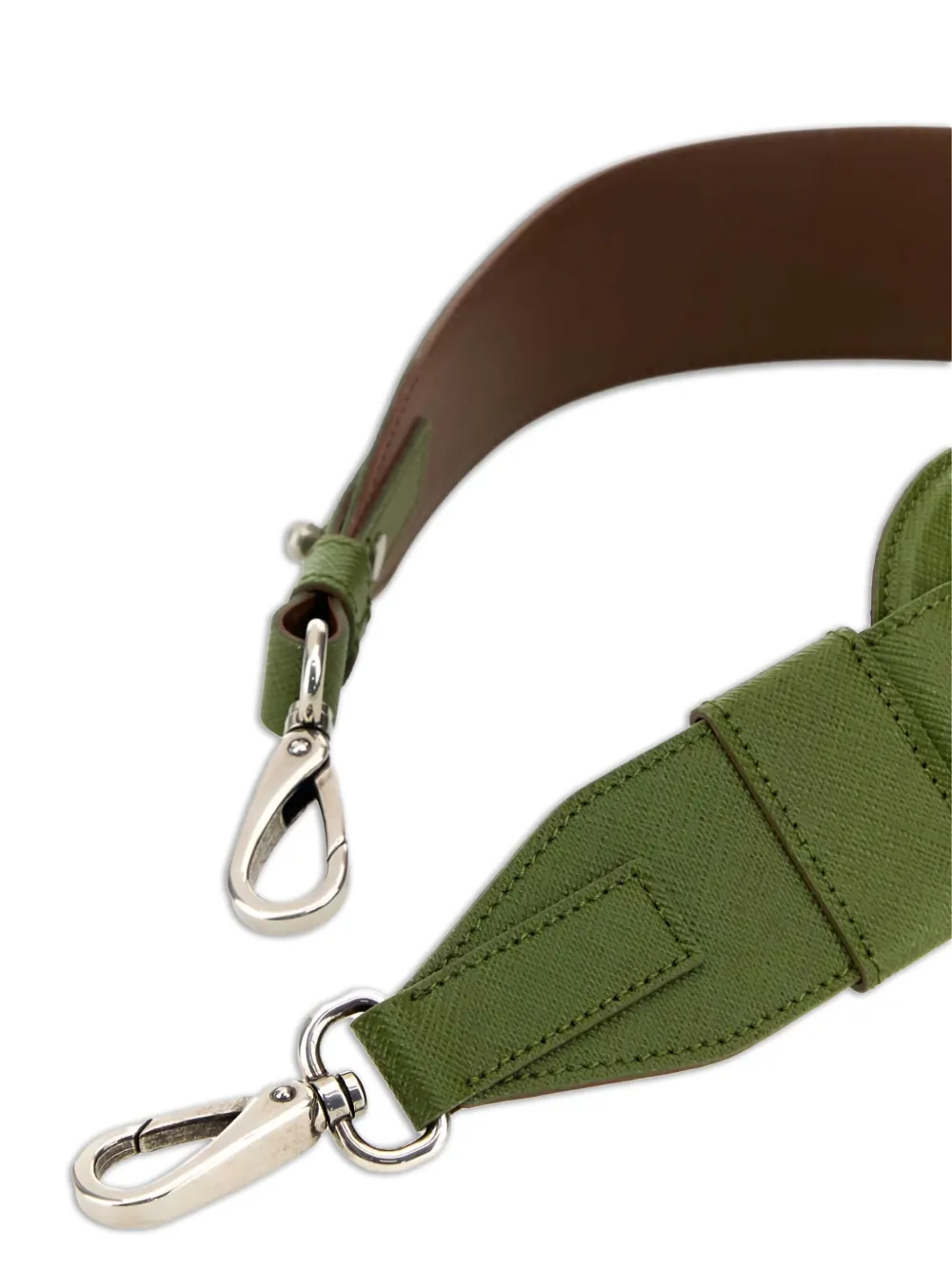 Prada Leren schouderband met ovalen ring Groen