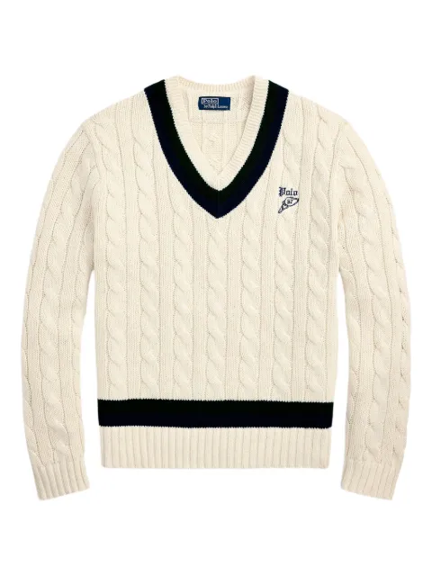 Polo Ralph Lauren embroidered-logo v-neck sweater