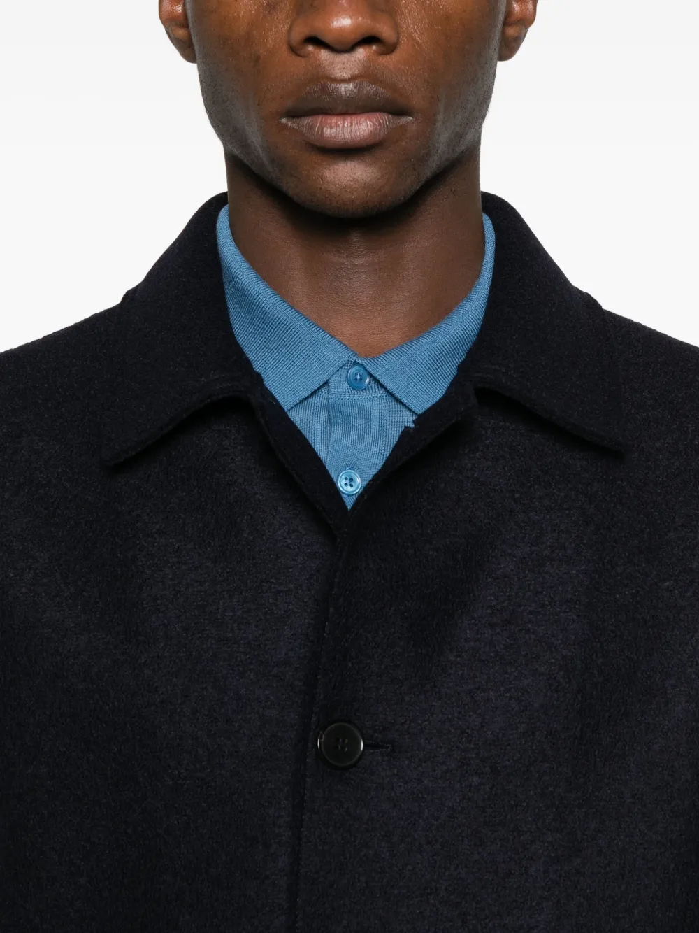 Harris Wharf London Jas met kraag Blauw