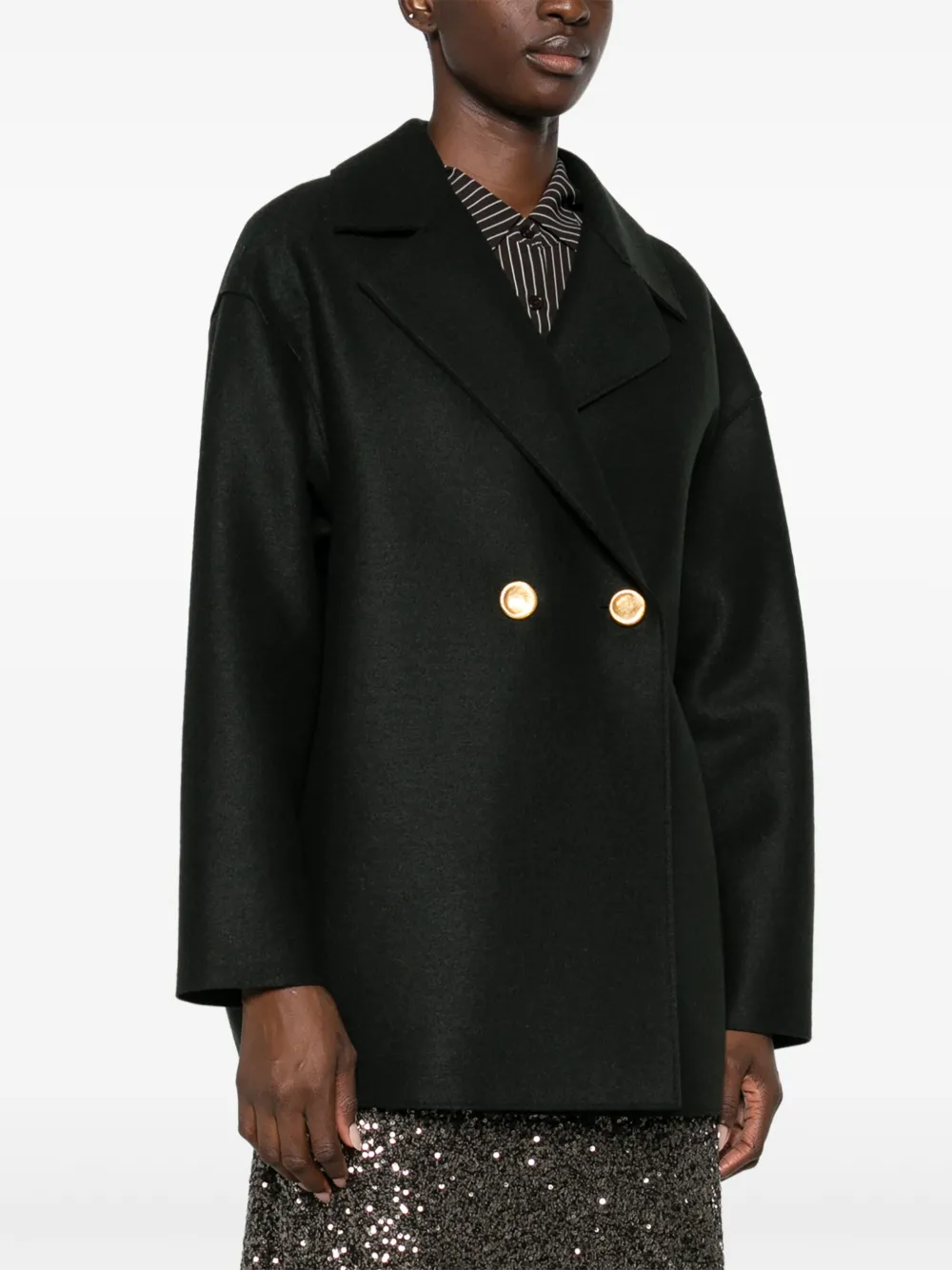 Harris Wharf London Jas met dubbele rij knopen Groen