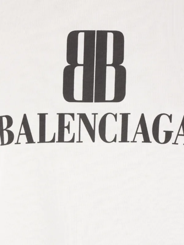 Balenciaga logo-print Cotton T-shirt | White | FARFETCH IN Balenciaga logo-print Cotton T-shirt | White | FARFETCH IN