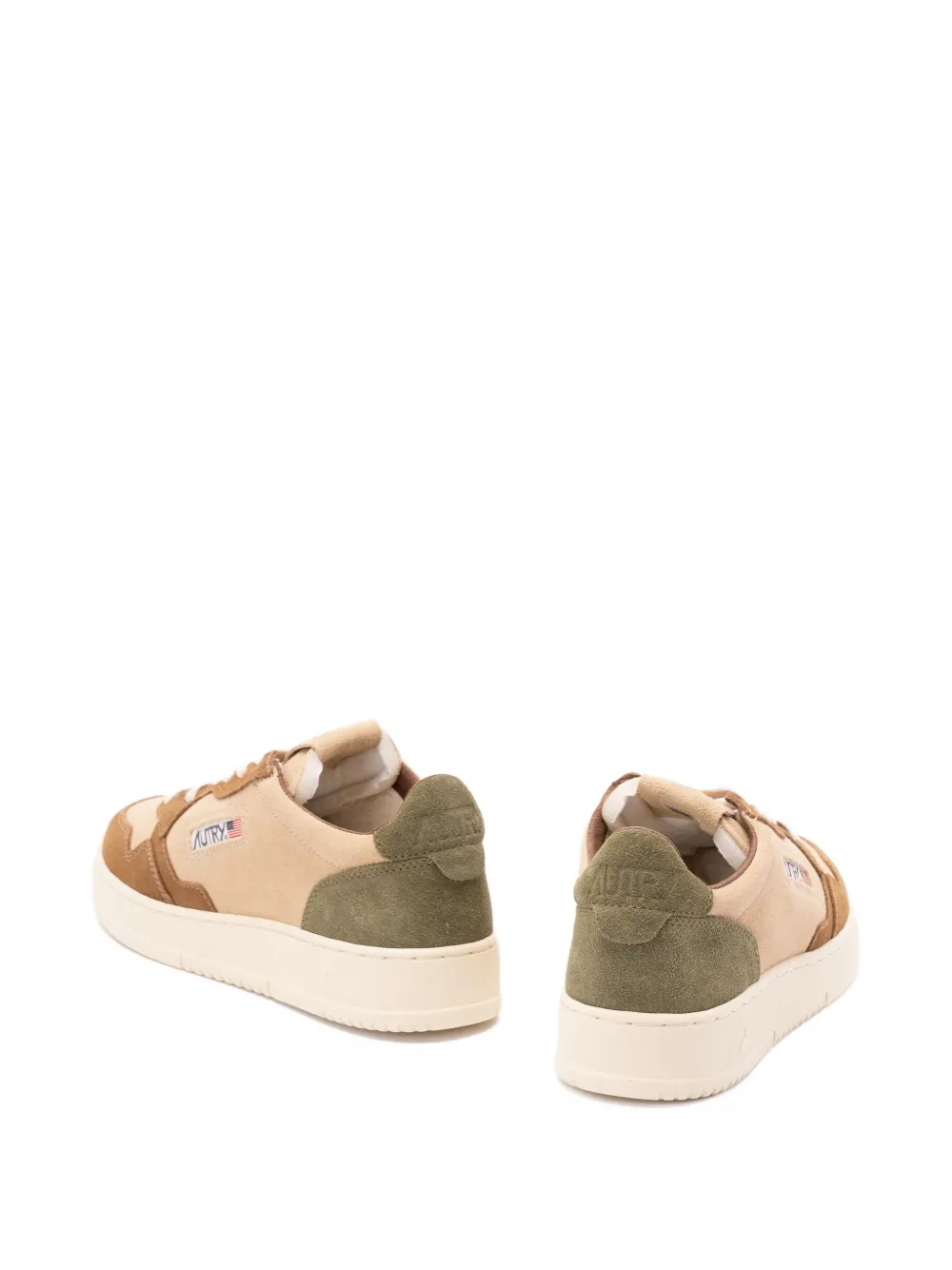 Autry Medalist suede-panelled lace-up sneakers Neutrals