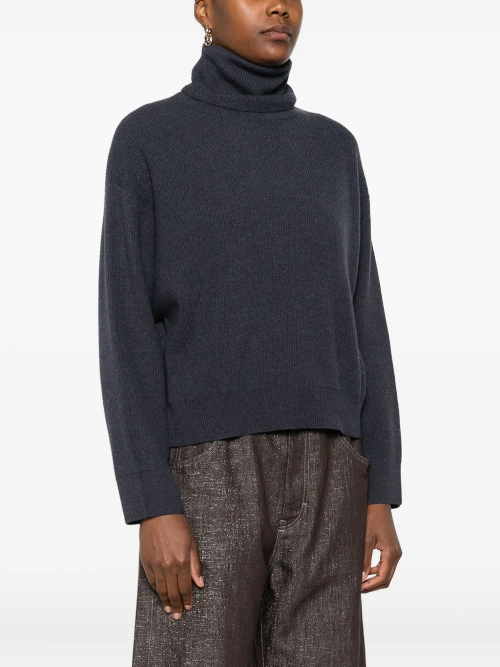 Brunello Cucinelli Geribbelde coltrui Blauw
