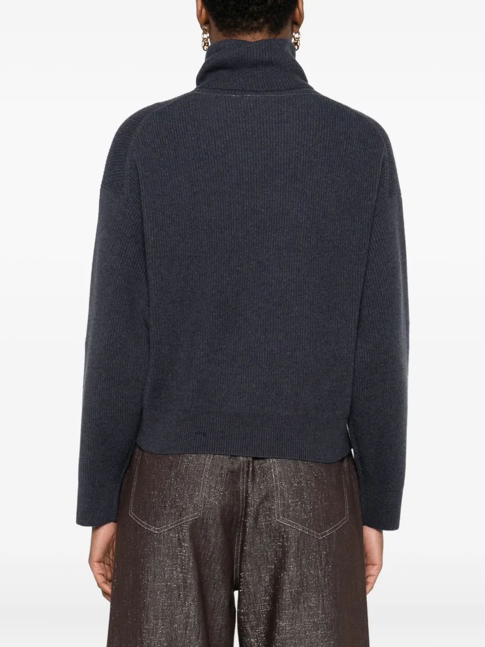 Brunello Cucinelli Geribbelde coltrui Blauw