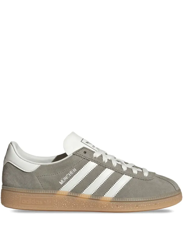 Adidas Muenchen Suede three-stripe Sneakers Grey FARFETCH ID