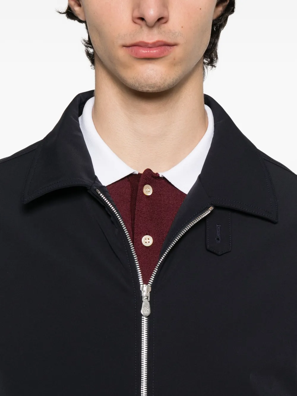Brunello Cucinelli zip-fastening elasticated-hem bomber jacket Blauw