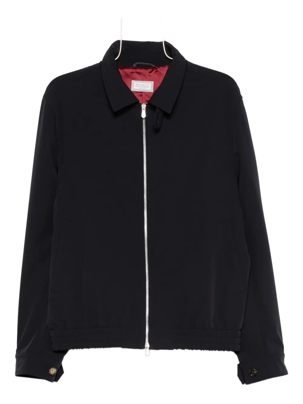 Brunello Cucinelli zip-fastening elasticated-hem bomber jacket Blauw