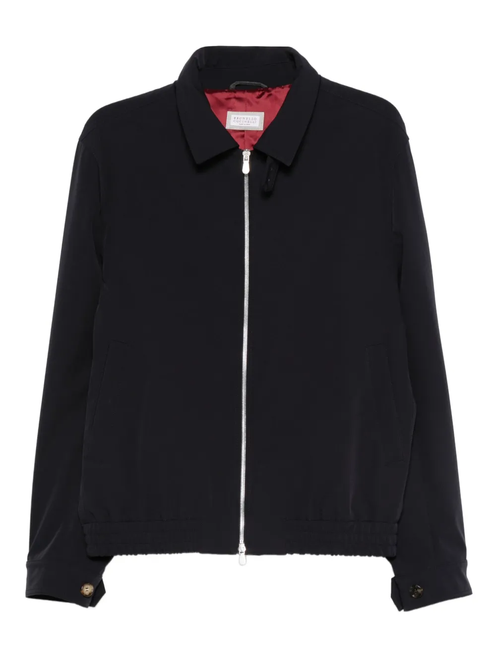 Brunello Cucinelli zip-fastening elasticated-hem bomber jacket Blauw