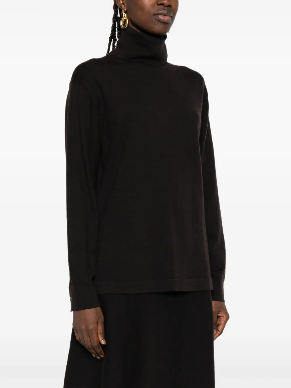  P.a.r.o.s.h. Turtleneck Long-sleeve Sweater - Brown 