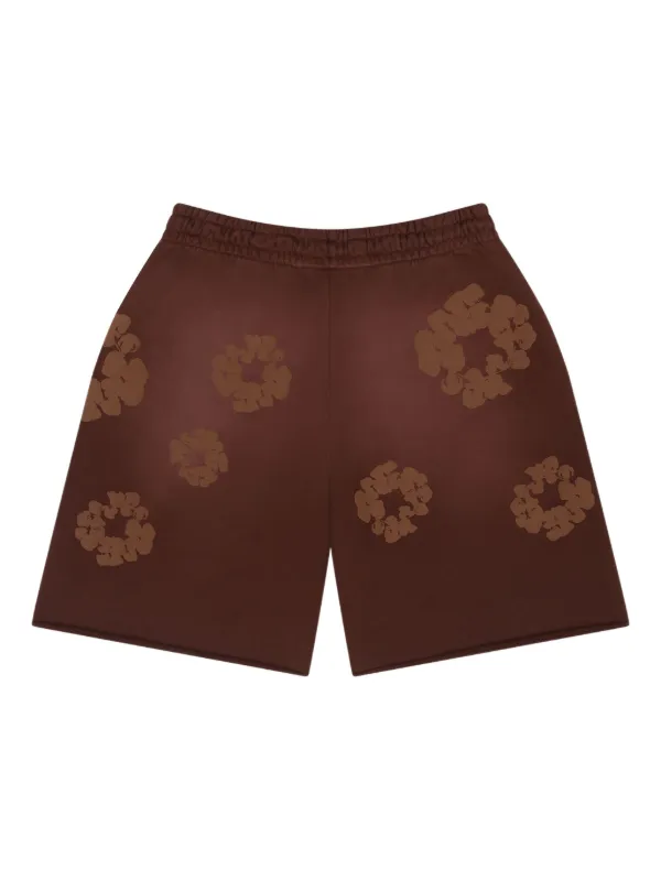 Denim Tears Mono Cotton Wreath Shorts | Brown | FARFETCH