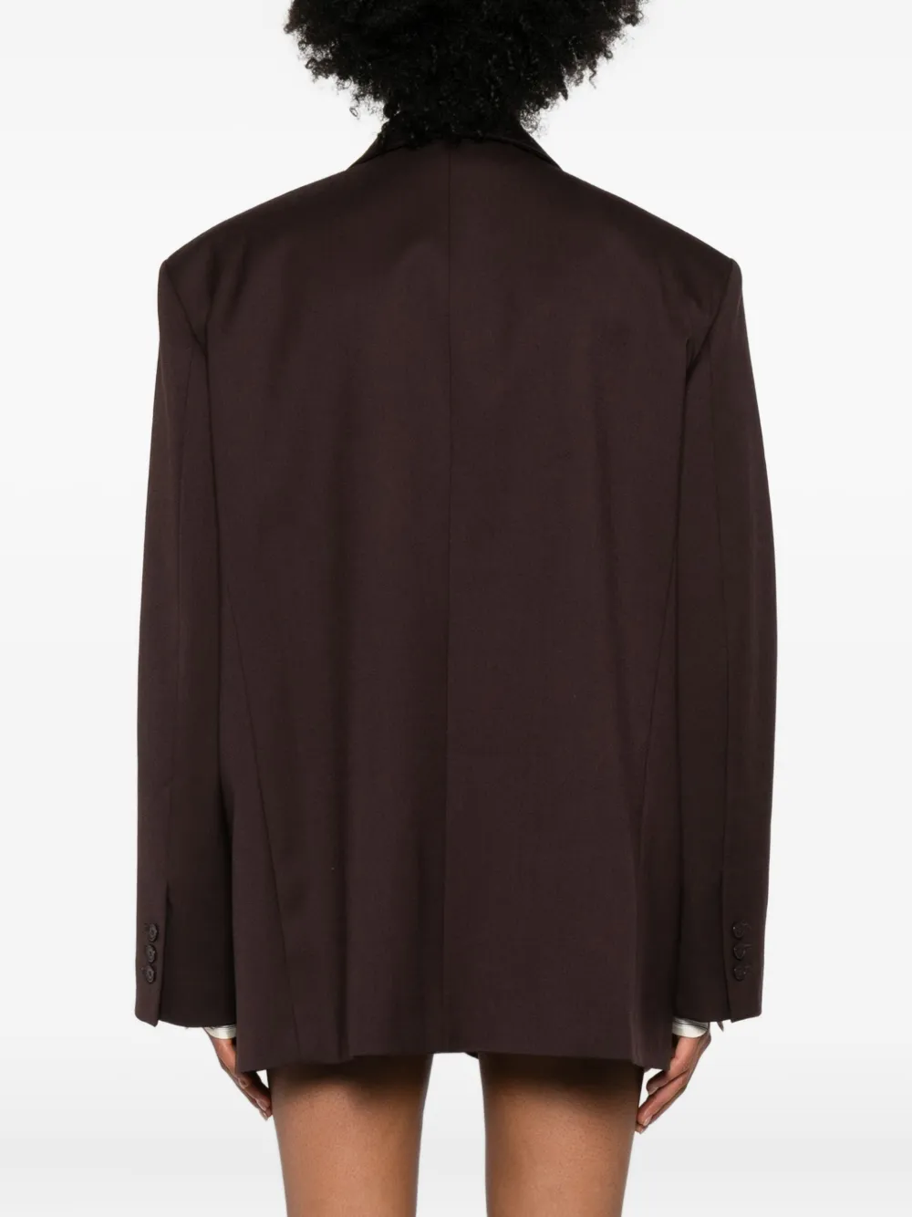 The Frankie Shop Single-breasted Blazer In Brown