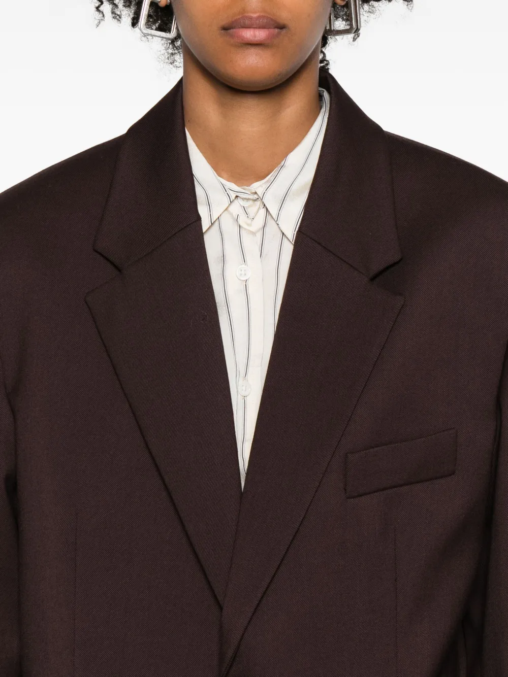 The Frankie Shop Single-breasted Blazer In Brown