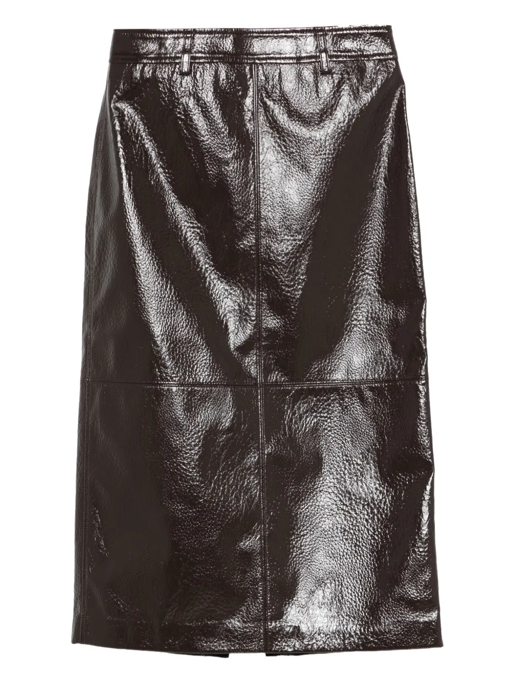 The Frankie Shop Taney crackled midi skirt | Brown | Image 1