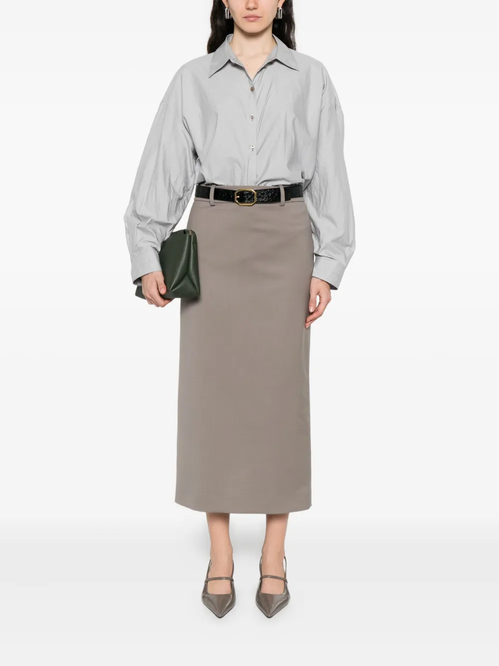 The Frankie Shop Alrose midi-kokerrok - Groen