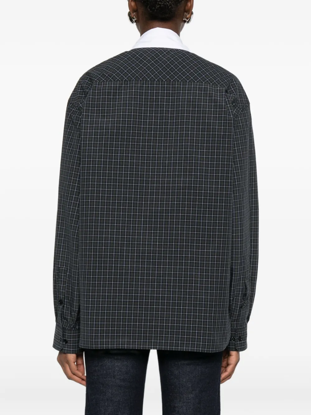 The Frankie Shop Checked Shirt In Gray