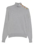 Balmain high-collar button-detail sweater - Grey